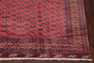 Vintage Geometric Bokhara Pakistan Oriental Area Rug Hand - Knotted Carpet 8 