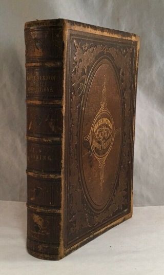 Antique Leather George Washington Mount Vernon By Benson Lossing Book 1859