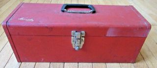 Vintage Red Kennedy No.  Kk - 19 - 9112 Tool Box W/ Pull - Out Tray - Made In U.  S.  A.