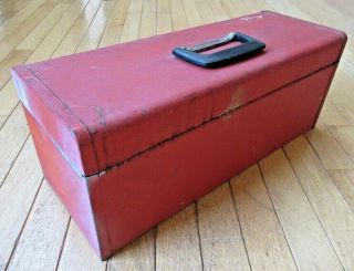Vintage Red KENNEDY No.  KK - 19 - 9112 Tool Box w/ Pull - Out Tray - Made in U.  S.  A. 2
