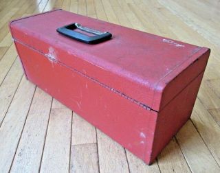 Vintage Red KENNEDY No.  KK - 19 - 9112 Tool Box w/ Pull - Out Tray - Made in U.  S.  A. 3