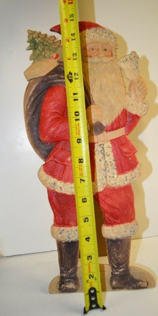 Vintage 15.  5 " Tall Stand - Up Embossed Cardboard Santa