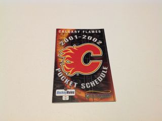 Calgary Flames 2001/02 Nhl Hockey Pocket Schedule - Saddledome Seating Plan