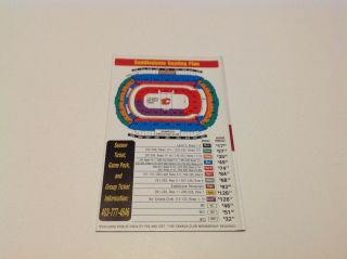 Calgary Flames 2001/02 NHL Hockey Pocket Schedule - Saddledome Seating Plan 2