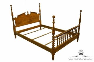 ETHAN ALLEN Heirloom Nutmeg Maple Colonial Style Four Poster Full Size Bed 10. 2