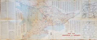 1934 Ontario Canada Official Government Road Map
