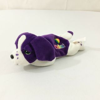 Vintage Lisa Frank Purple Velvet Puppy Dog Plush Bean Bag Toy