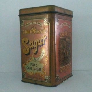 Vintage Tin Sugar Canister Antique Style Country Farmhouse 8.  75 "