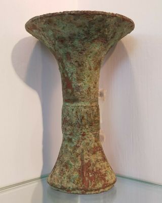 Chinese Gu Vase Copper Bronze Shang Dynasty 1600 - 1046