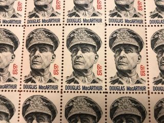 Sheet of valid / vintage General Douglas MacArthur US postage stamps 60 x 6 cent 2