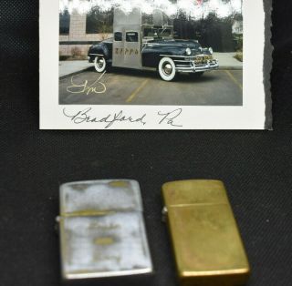L5303 - Vintage 1980s Zippo Lighters - 1 1932 - 1987 Solid Brass W/ Photo