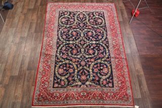 Antique All - Over Navy Blue Oriental Area Rug Hand - Knotted Wool Carpet 8 ' x 11 ' 3