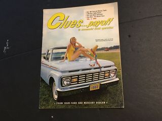 Vintage Ford Publication Clues 1963 Pickup Trucks Brochure Mercury