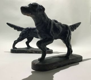 Antique Retriever Dog Cast Iron Bookends Early Old Dogs