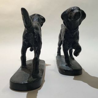 antique Retriever Dog cast iron Bookends early old dogs 3