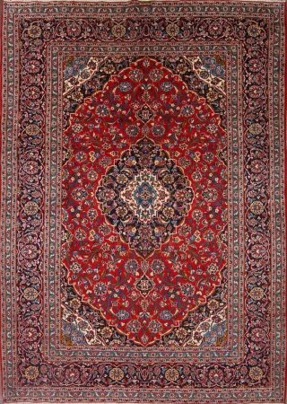 Vintage Traditional Floral 9x12 Persian Area Rug Hand - Knotted Oriental Red Rug