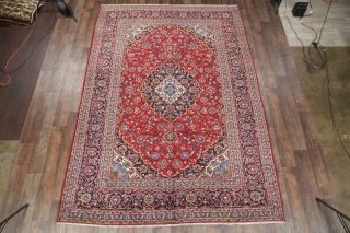 Vintage Traditional Floral 9x12 Persian Area Rug Hand - Knotted Oriental Red Rug 2