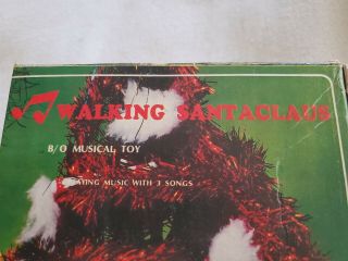 Vintage WALKING SANTA CLAUS B/O Musical Toy Plays 3 Christmas Songs Boxed (A2) 2