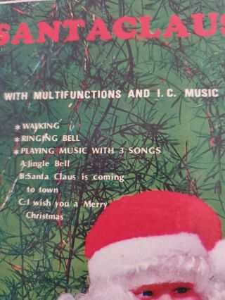 Vintage WALKING SANTA CLAUS B/O Musical Toy Plays 3 Christmas Songs Boxed (A2) 3