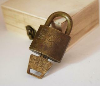 Vintage Brass American Lock Company Locker 7965h Padlock Heavy Duty