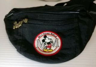 Walt Disney World Mickey Mouse Patch Black Fanny Pack Bag Vintage Mm Or Pin Bag