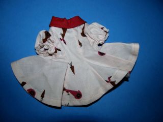 Vintage 1950s Tiny Terri Lee Tagged Cotton Print Dress Crisp And