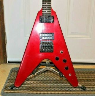 Vintage 1985 Gibson USA Flying V Cardinal Red Electric Guitar With Hard Case 2