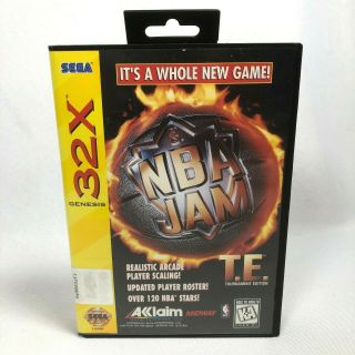 Vintage 1995 Sega Genesis 32x Nba Jam T.  E.  Tournament Edition Complete Cib