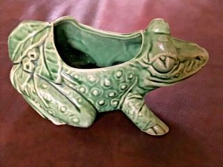 Vintage McCOY Green Frog Pottery Planter,  8 - 1/4 