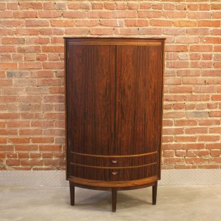 Danish Mid Century Modern Fine Brazilian Rosewood Corner Cabinet