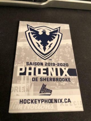 2019 - 20 Phoenix De Sherbrooke Hockey Pocket Schedule