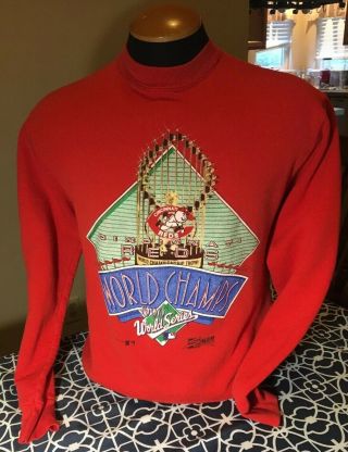 Vintage 1990 Mlb Baseball Cincinnati Reds World Champs Crewneck Sweatshirt Large