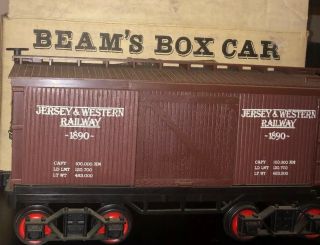 Jim Beam Empty Train Box Car Decanter Witg Box Vintage Jersey 1890