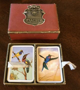 Vintage " Piatnik " European Dual Deck Miniature Playing Cards Vienna,  Austria