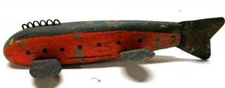 1950s Spotted Trout Folk Art Fish Spearing Decoy Ice Fishing Lure