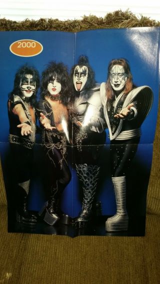 80s - 90s - 00s Vintage 16 X 21 Centerfold Poster Of Rock Band/group Kiss