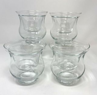 Vintage Glass Icer & Liner Set Shrimp Cocktail Glass Set Of 4 Bowls