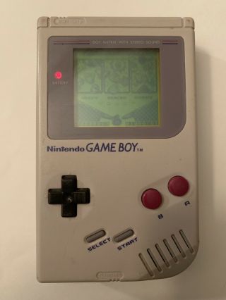 Nintendo Game Boy Dmg - 01 Gray Vintage 1989 Gameboy System W/kirby