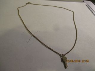 Vintage Playboy Bunny Mini Key Necklace 18” Chain Gold Tone