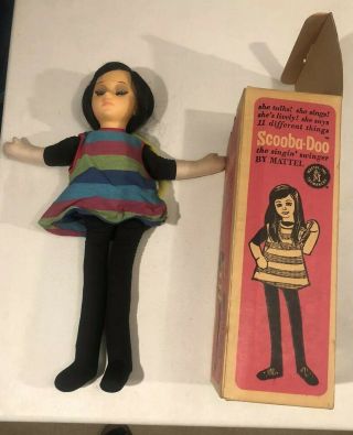 Vintage Mattel Scooba Doo Doll 60 ' s Cloth Vinyl Figure Hippy Box 1964 2