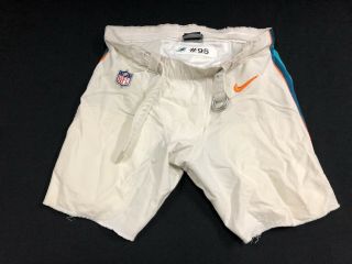 95 Miami Dolphins Nike Game White Pants Size - 36 Special Cut Short