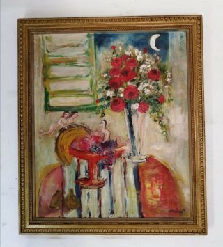 Painting Antique Oil On Canvas.  Marc Chagall.  