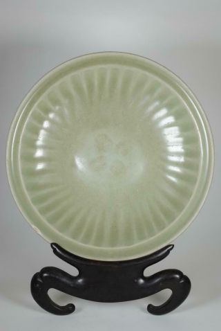 Large Antique Chinese Longquan Celadon Glazed Ceramic Charger Plate Ming Dynasty