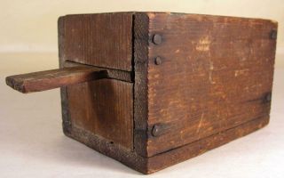 Antique Small Early Wooden Pine Bee Lining Or Hunting Box Apiary Beekeeping