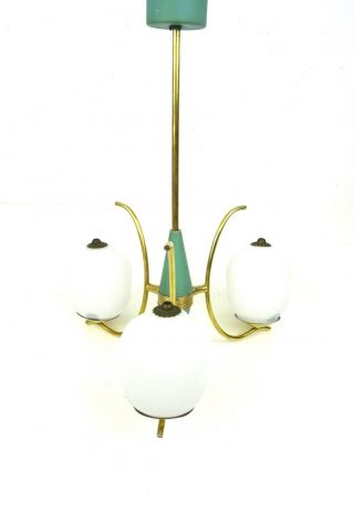 Rare Italian Vintage Chandelier Mid Century Modernism Ceiling Lamp Stilnovo 1950
