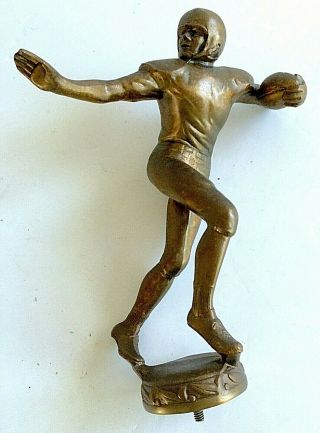 Vintage 1957 Brass Football Trophy Figure Only 10 X 8 Inches