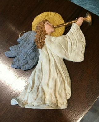 Vintage 1982 - 1987 June Mckenna Angel Ornament Blowing Horn - Highly Collectable