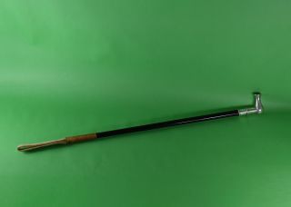 Antique Australian Sterling Silver Horse Riding Crop By William Sanders W/ Gateo
