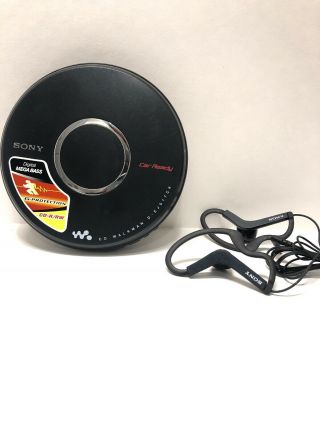 Vintage Sony Cd Walkman Car Ready D - Ej017ck Cd Cd - R/rw Player With Headphones