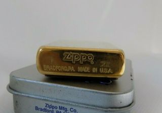 Zippo Windproof Lighter ' Jim Beam Bourbon Label ' HP Brass 1996 3